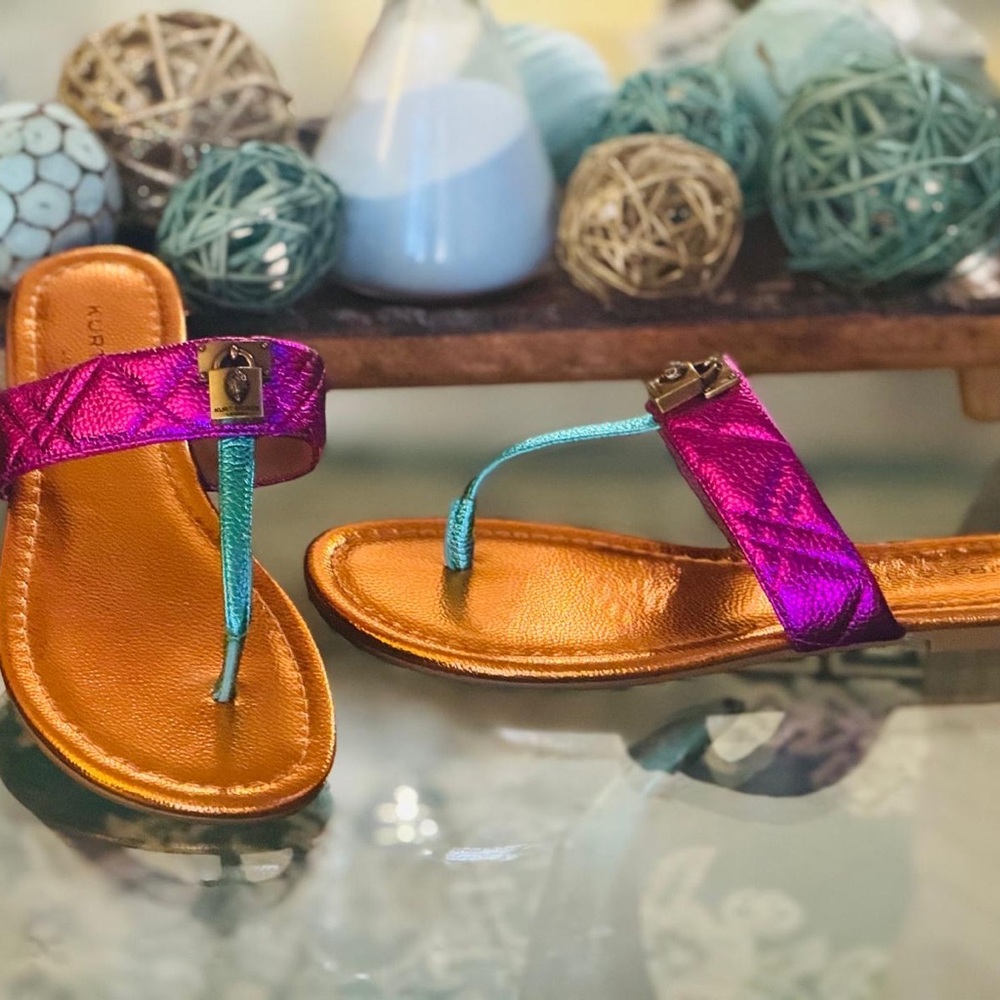 Kurt Geiger Pink and Orange Sandals